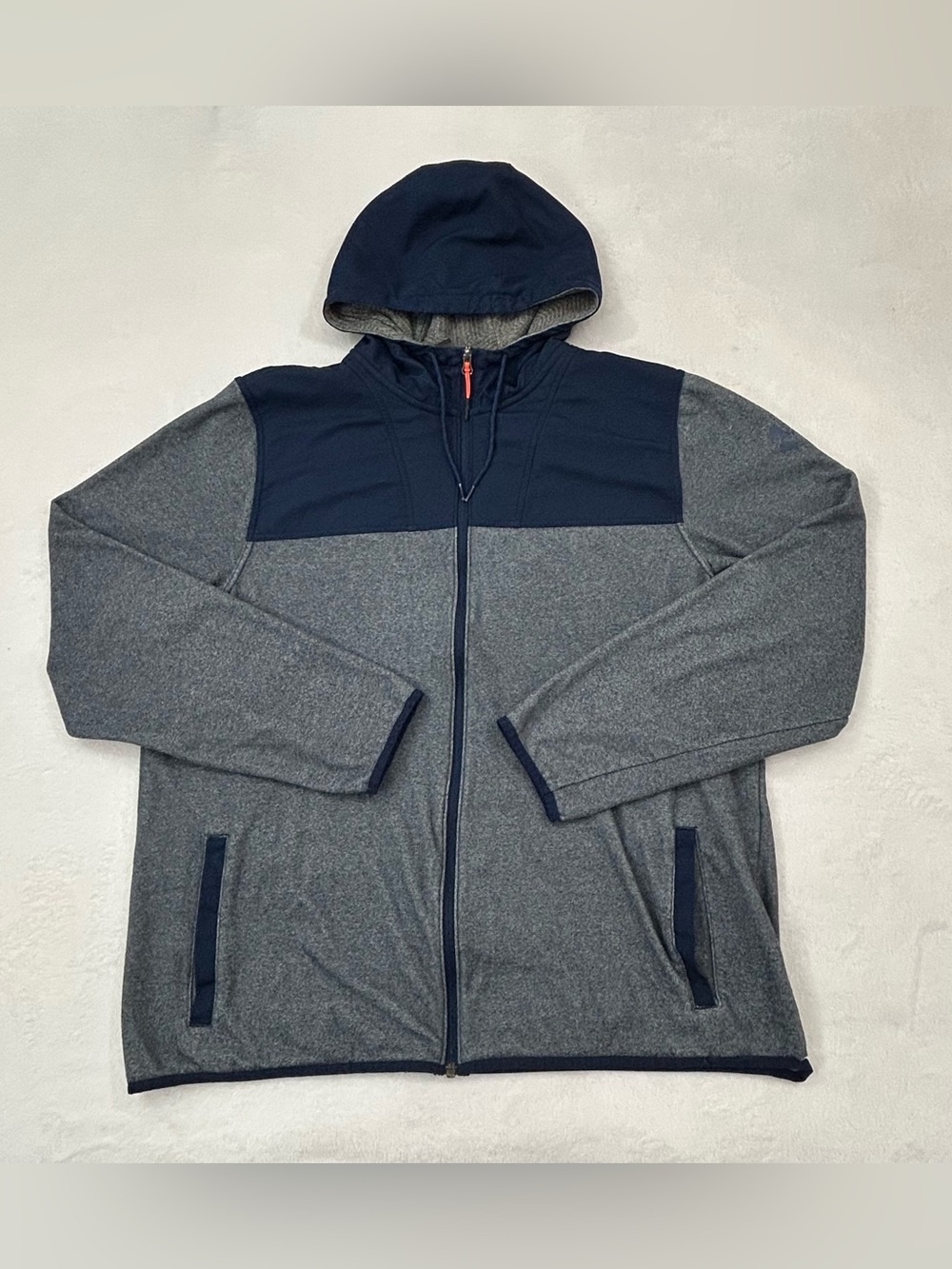 Under Armour Cold Gear Loose Fit Navy & Gray Full Zip Hoodie Sweatshirt Men’s 2X